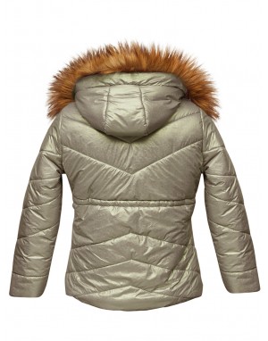 Girls Jacket Quilted Ocean Green
